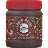 Good Good Choco Hazel No Sugar Added Chocolate Hazelnut Spread, 12 Ounce