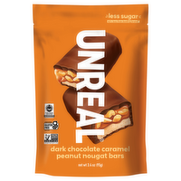 Unreal Dark Chocolate Caramel Peanut Nougat Bars, 3.4 Ounce