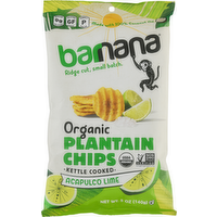 Barnana Organic Acapulco Lime Ridged Plantain Chips, 5 Ounce