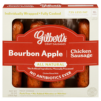 Gilbert's Bourbon Apple Chicken Sausages, 10 Ounce