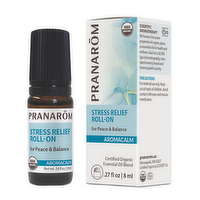 Pranarom Aromacalm Stress Relief Organic Essential Oil Roll-On, 8 Millilitre