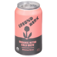 Ground Work Organic Nitro Cold Brew Unsweetened Coffee Bitches Brew, 12 Ounce