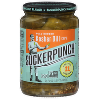 SuckerPunch Gourmet Bold Burger Kosher Dill Pickle Chips, 24 Ounce