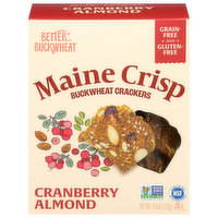 Better with Buckwheat Maine Crisp Cranberry Almond Buckwheat Crackers, 4 Ounce