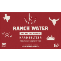 Lone River Ranch Water Rio Red Grapefruit Hard Seltzer, 6 Each