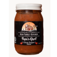 Hein Family Kitchen Papa's Ghost Pepper Salsa, 16 Ounce