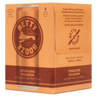 Betty Booze Sparkling Bourbon with Apple Ginger Sour Cherry Ready-to-Drink Cocktails, 4 Each