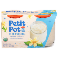 Petit Pot Rice Pudding Organic & Creamy French Dessert, 2 Each