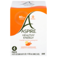 Aspire Mango Lemonade Calorie Burning Energy Drink, 4 Each