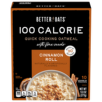 Better Oats 100 Calories Cinnamon Roll Instant Oatmeal with Flax Seeds, 10 Each