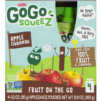 GoGo squeeZ Cinnamon Applesauce On the Go, 4 Each