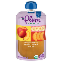 Plum Organics Peach, Apricot and Banana Stage 2 Baby Food Squeeze Pouch, 4 Ounce