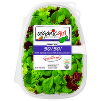 Organicgirl Organic 50 50 Spring Mix & Baby Spinach Salad Blend, 10 Ounce