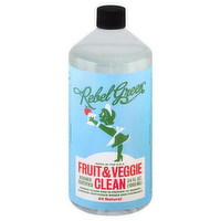 Rebel Green Fruit and Veggies Produce Wash Refill Bottle, 34 Ounce