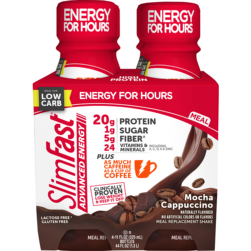 SlimFast Advanced Energy Mocha Cappuccino Meal Replacement Shakes