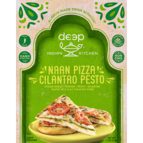 Deep Indian Kitchen Cilantro Pesto Naan Pizza