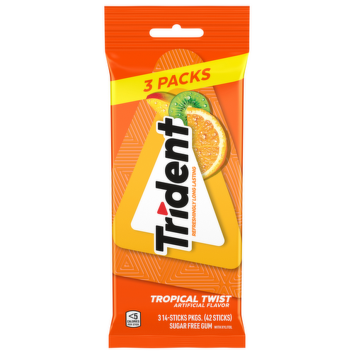 Trident Tropical Twist Sugar Free Gum with Xylitol