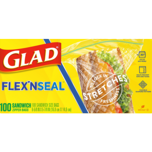 Glad Flex'N Seal Zipper Sandwich Storage Bags
