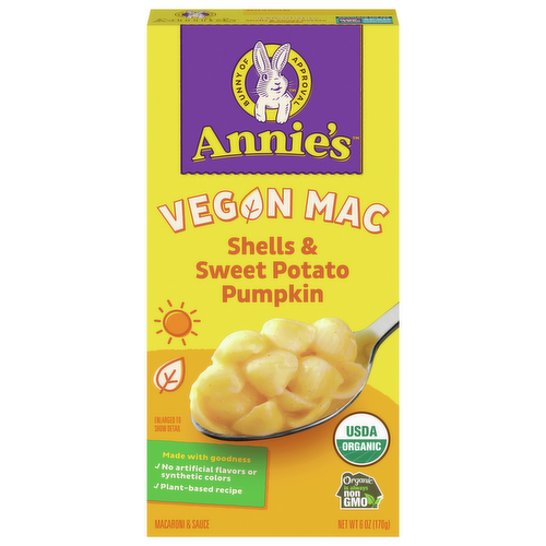 Annie's Homegrown Organic Vegan Shell Pasta & Creamy Sauce