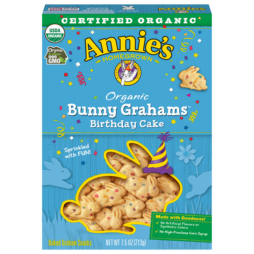 Annie's Homegrown Organic Birthday Cake Bunny Graham Snacks