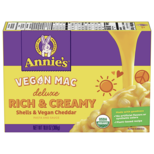 Annie's Homegrown Deluxe Rich & Creamy Shells & Vegan Cheddar Macaroni & Sauce