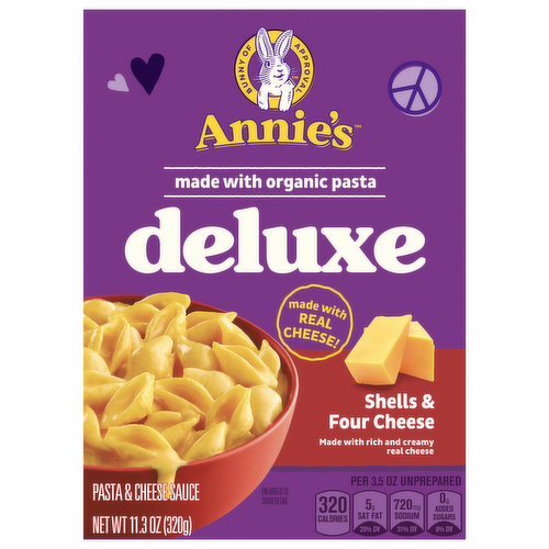 Annie's Homegrown Deluxe Rich & Creamy Shells & Four Cheese Macaroni & Cheese Sauce