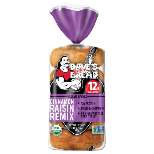 Dave's Killer Bread Cinnamon Raisin Remix Organic Bagels