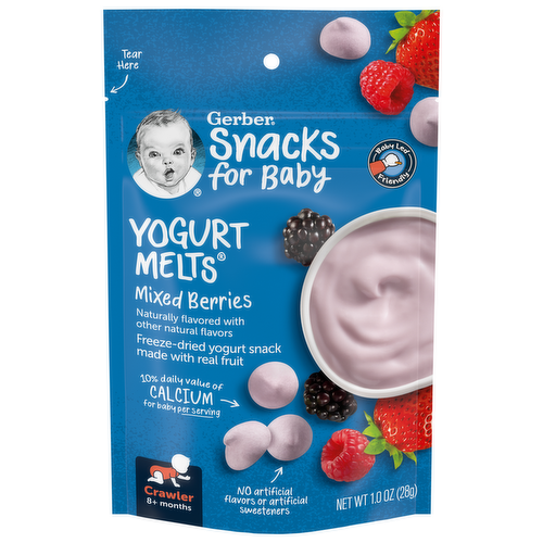 Gerber Snacks for Baby Yogurt Melts Mixed Berries Yogurt Snack Bites