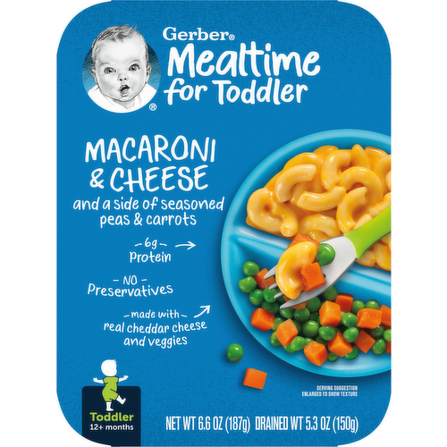 Gerber Toddler Macaroni & Cheese with Seasoned Peas & Carrots