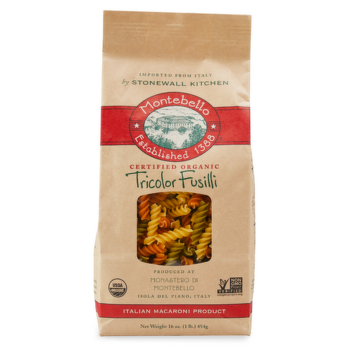 Montebello Organic Tricolor Fusilli Pasta