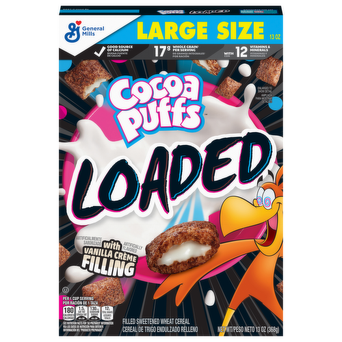 General Mills Cocoa Puffs Loaded with Vanilla Creme Filling Cereal Large Size
