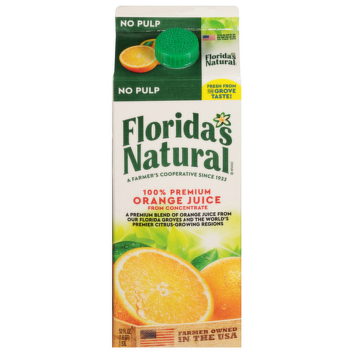 Florida's Natural 100% Premium Orange Juice No Pulp