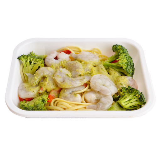 Butchers Kitchen Shrimp Scampi with Linguine Pasta & Vegetables Seafood Steamer Meal