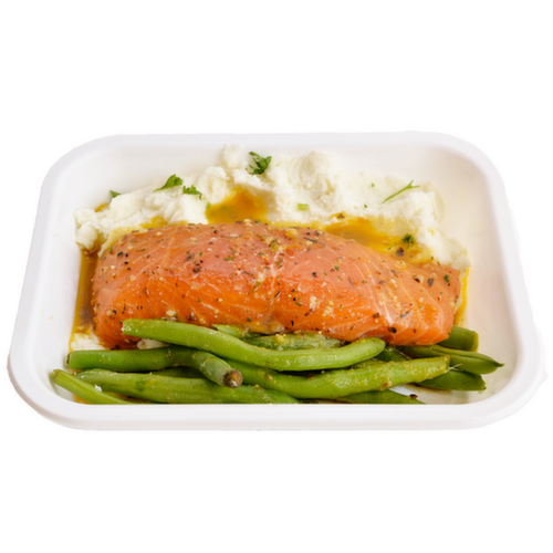 Butchers Kitchen Northern Lights Salmon, Mashed Potatoes & Green Beans Seafood Steamer Meal