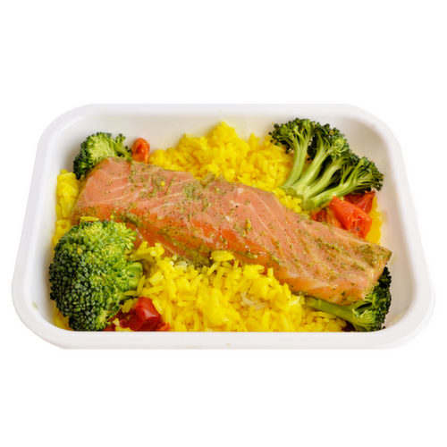 Butchers Kitchen Pesto Salmon & Lemon Rice Seafood Steamer Meal