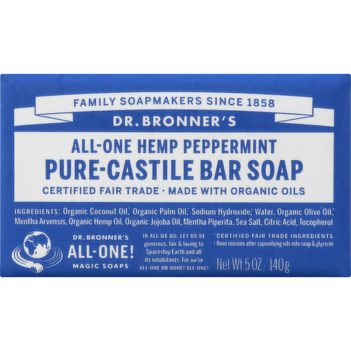 Dr. Bronners Organic  Peppermint Soap Bar Soap