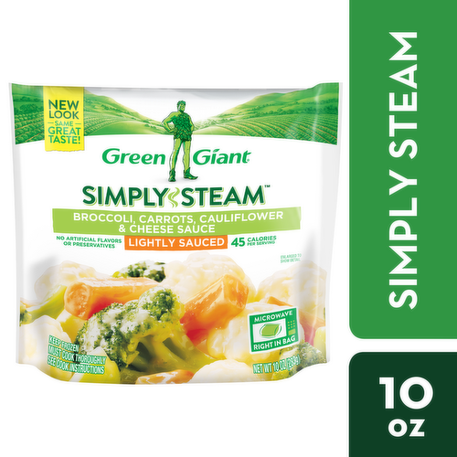 Green Giant Simply Steam Lightly Sauced Broccoli, Carrots, Cauliflower & Cheese Sauce