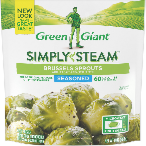 Green Giant Simply Steam Seasoned Brussels Sprouts with Sea Salt & Cracked Pepper