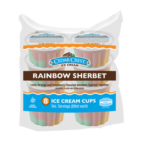 Cedar Crest Rainbow Sherbet Ice Cream Cups