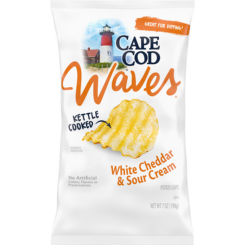 Cape Cod Waves White Cheddar & Sour Cream Kettle Cooked Potato Chips