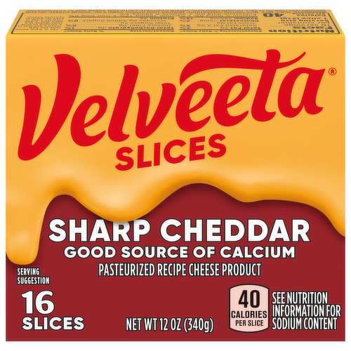 Kraft Velveeta Sharp Cheddar Cheese Slices