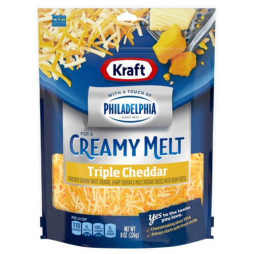 Kraft Shredded Triple Cheddar Cheese Blend with Philadelphia Cream Cheese