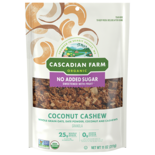 Cascadian Farm Organic No Added Sugar Coconut Cashew Granola