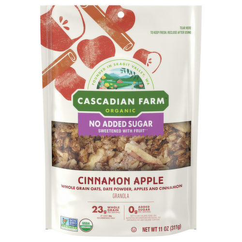 Cascadian Farm Organic No Added Sugar Cinnamon Apple Granola