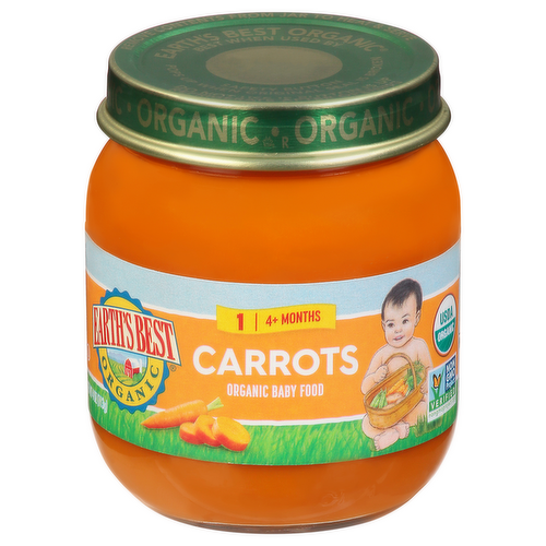 Earth's Best Organic Carrots Stage 2 Baby Food