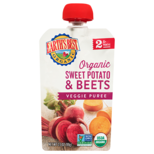 Earth's Best Organic Sweet Potato & Beets Stage 2 Baby Food Squeeze Pouch