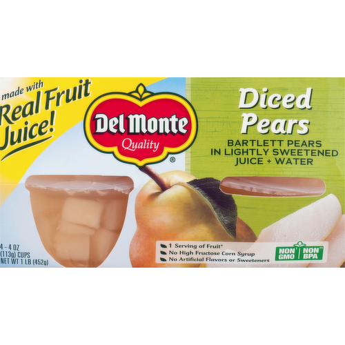 Del Monte Diced Pears in Light Syrup