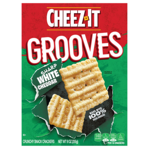 Cheez-It Grooves Sharp White Cheddar Crispy Cracker Chips