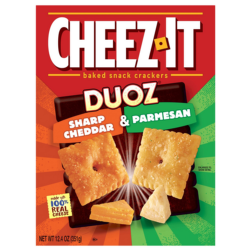 Cheez-It Douz Sharp Cheddar & Parmesan Baked Cheese Snack Crackers