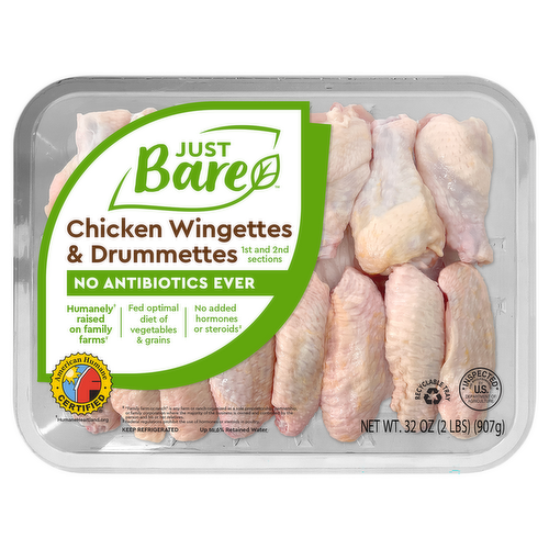 Just Bare Chicken Wingettes & Drummettes